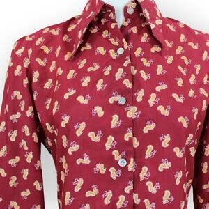 XS/S 70s Vintage Philippe Deré Paris Dagger Puff SQUiRREL NUT Blouse